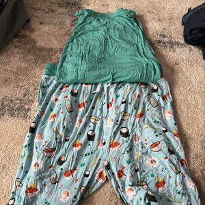 Little Sleepies Sushi men's top and bottoms pajamas size L